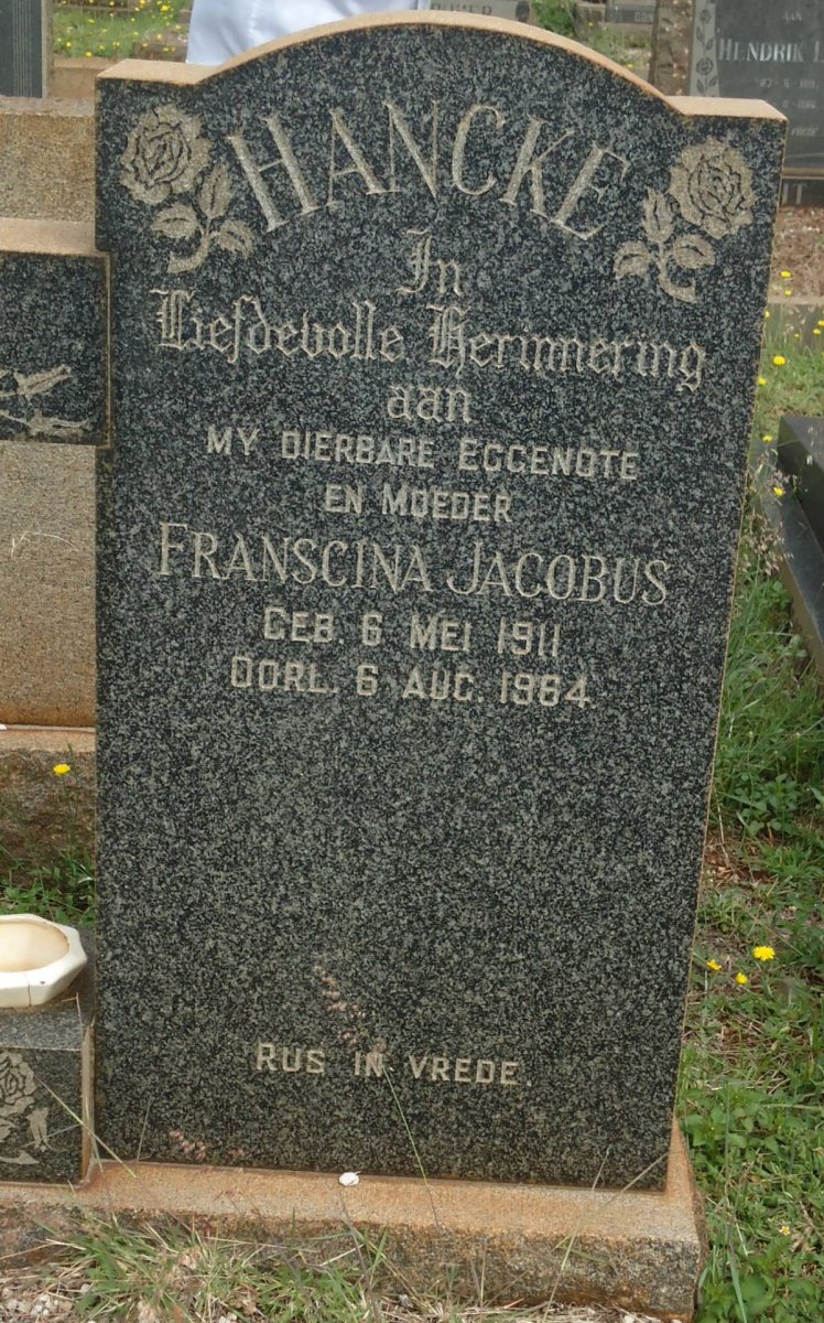 HANCKE Franscina Jacobus 1911-1964