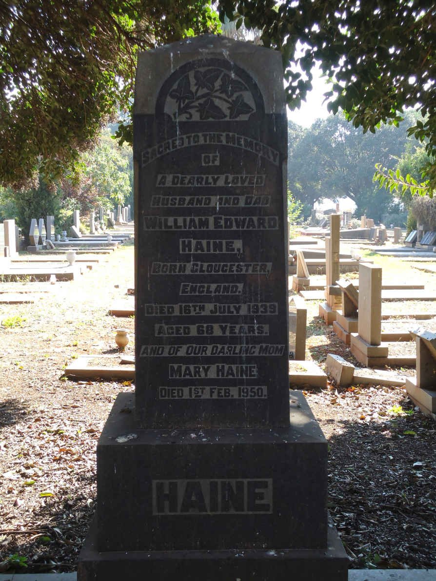 HAINE William Edward -1939 &amp; Mary -1950