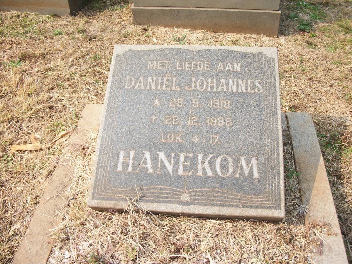 HANEKOM Daniel Johannes 1918-1988