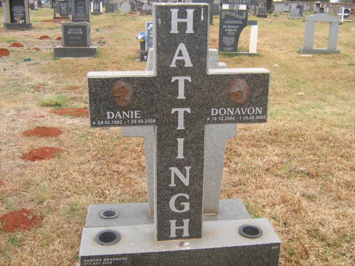 HATTINGH Danie 1992-2008 HATTINGH :: Donavon 2000-2008