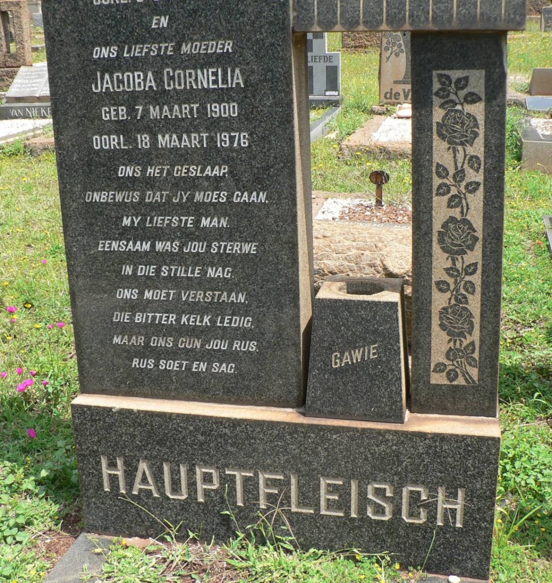 HAUPTFLEISCH Jacoba Cornelia 1900-1976