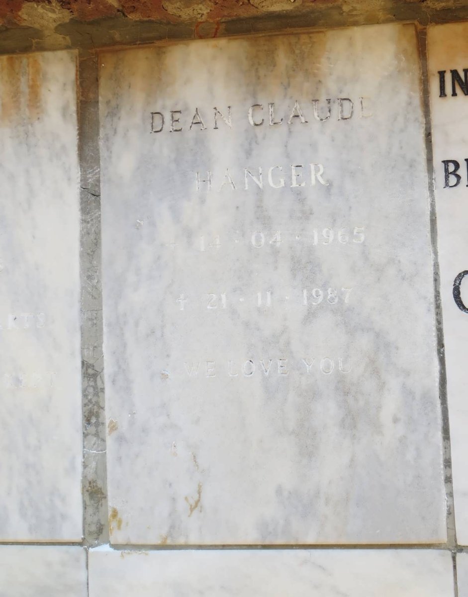HANGER Dean Claude 1965-1987