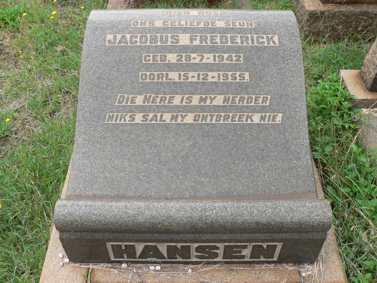 HANSEN Jacobus Frederick 1942-1955