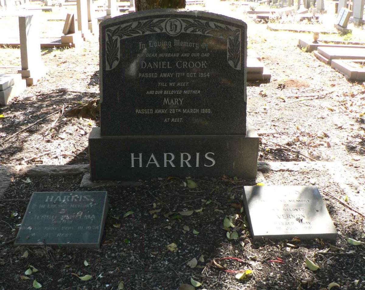 HARRIS Daniel Crook -1954 &amp; Mary -19?? :: HARRIS Jessie Thelma -1974 :: HARRIS Vernon -1991