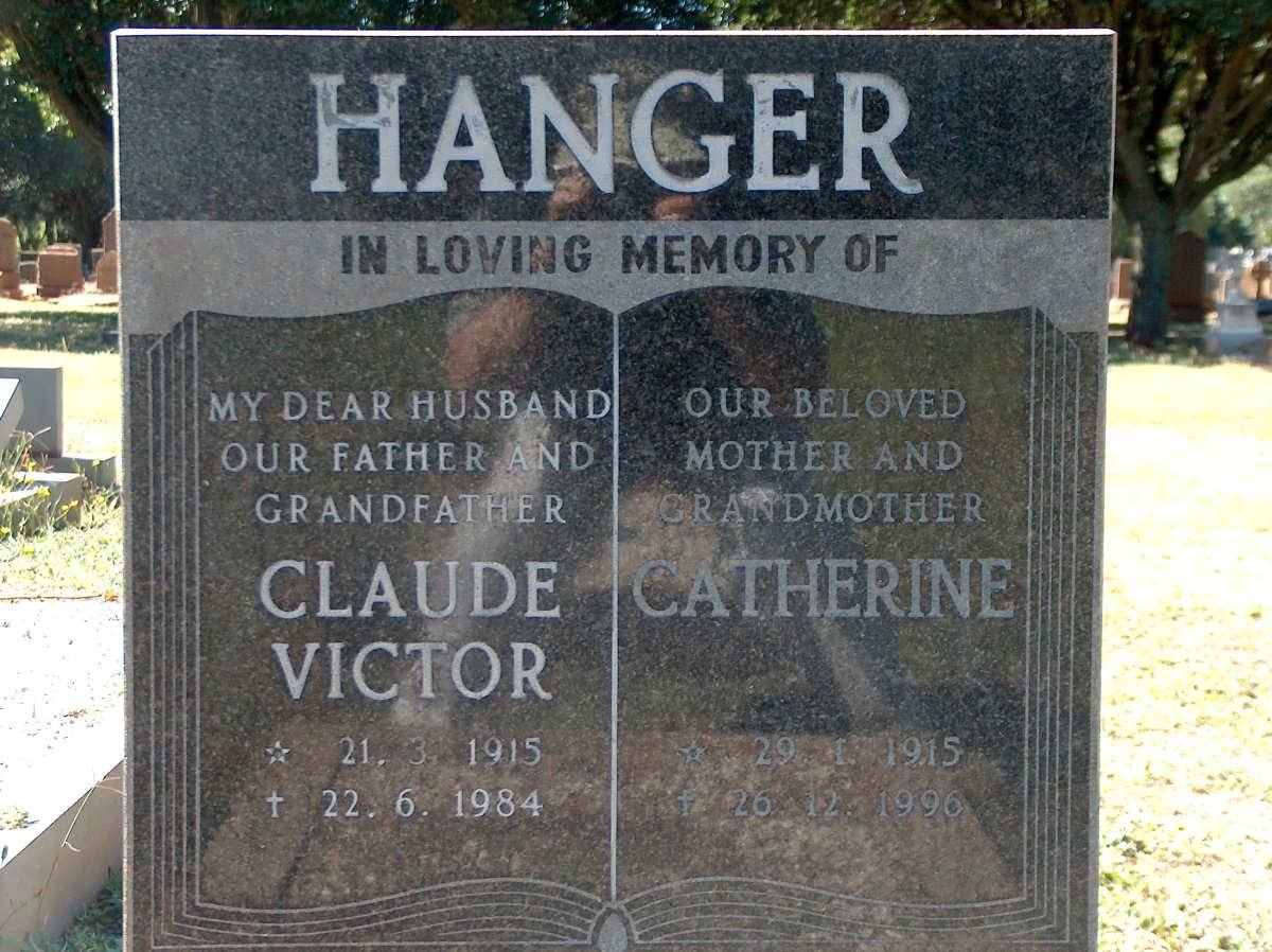 HANGER Claude Victor 1915-1984 &amp; Catherine 1915-1996