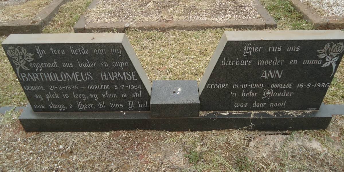 HARMSE Bartholomeus 1898-1964 &amp; Ann 1909-1986