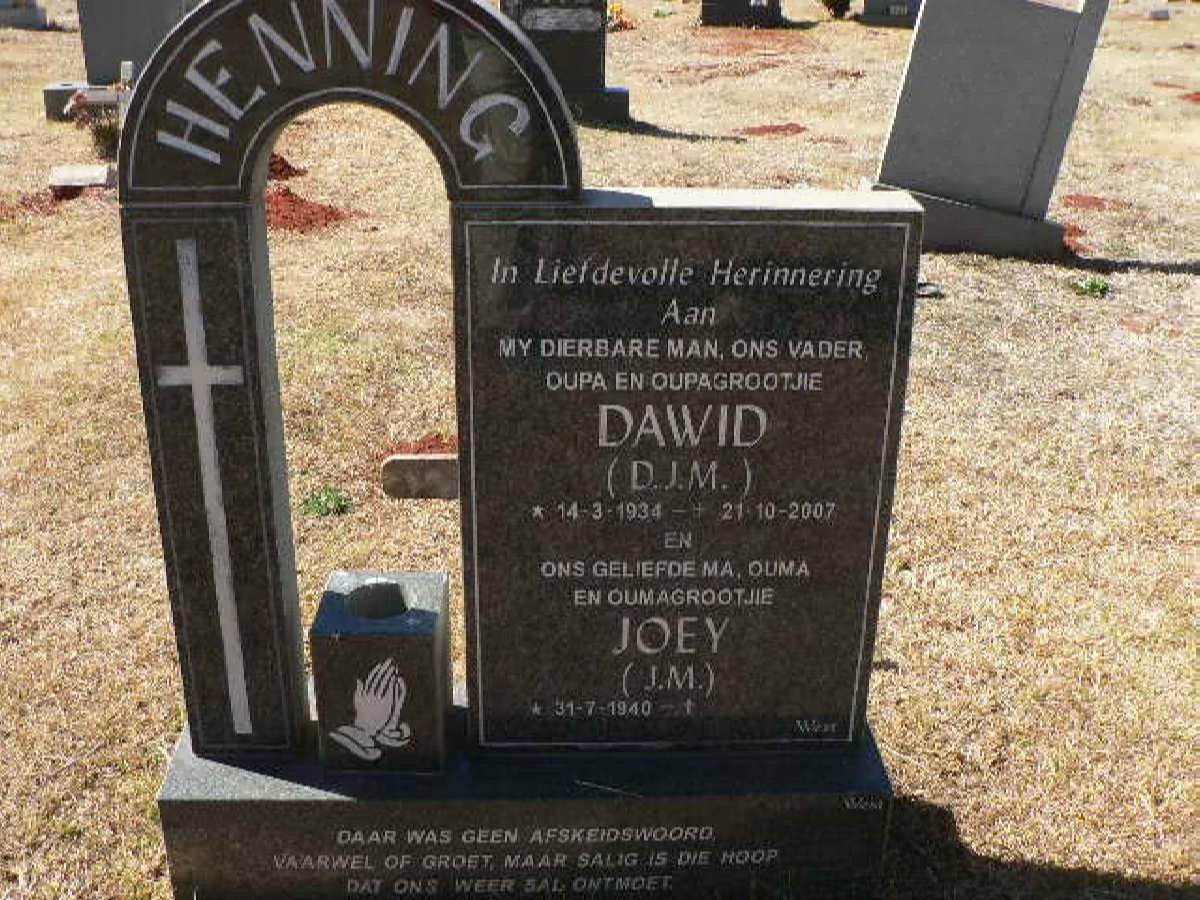 HENNING D.J.M. 1934-2007 &amp; J.M. 1940-