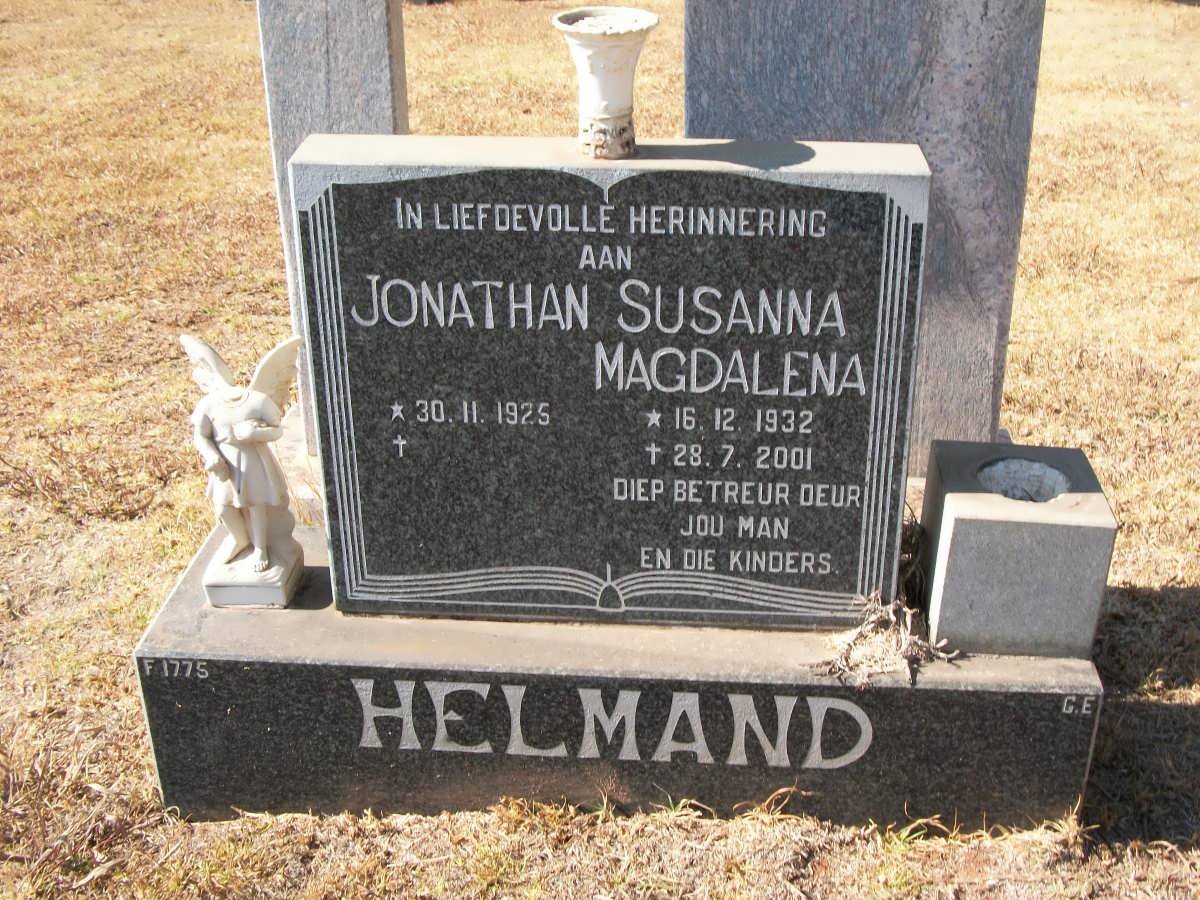 HELMAND Jonathan 1925- &amp; Susanna Magadalena 1932-2001