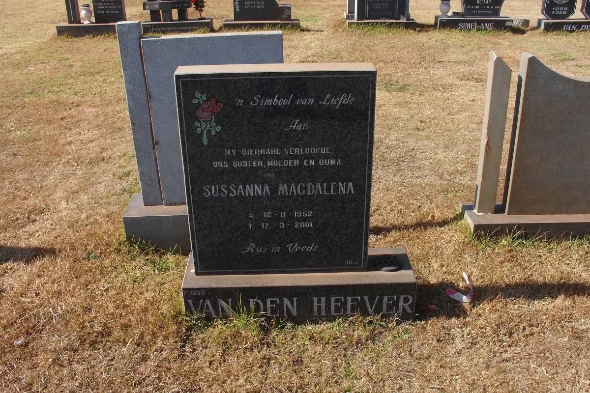 HEEVER Susanna Magdalena, van den 1952-2001
