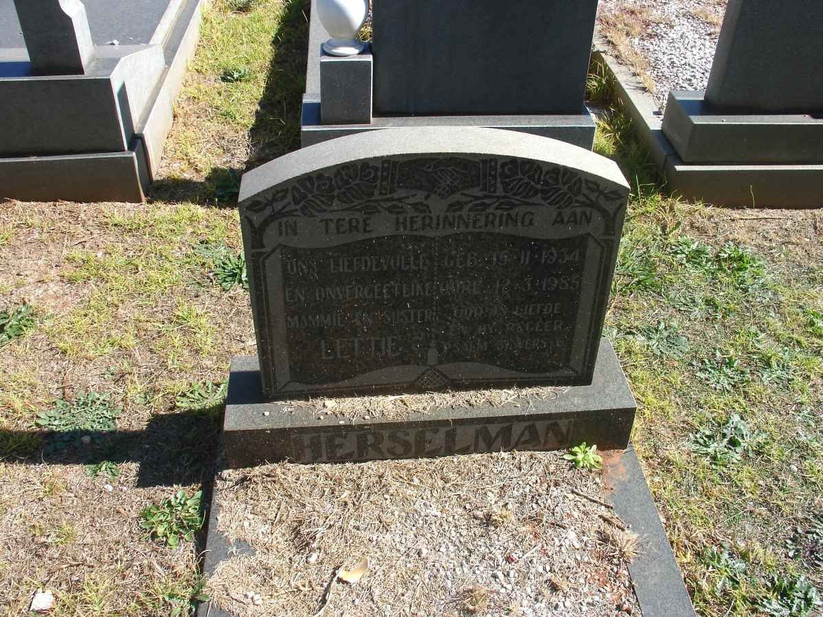 HERSELMAN Lettie 1934-1985