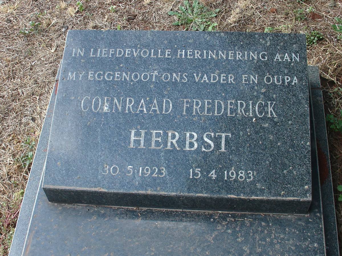 HERBST Coenraad Frederick 1923-1983
