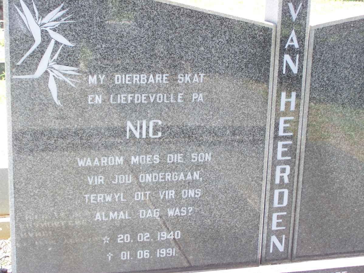 HEERDEN Nic, van 1940-1991