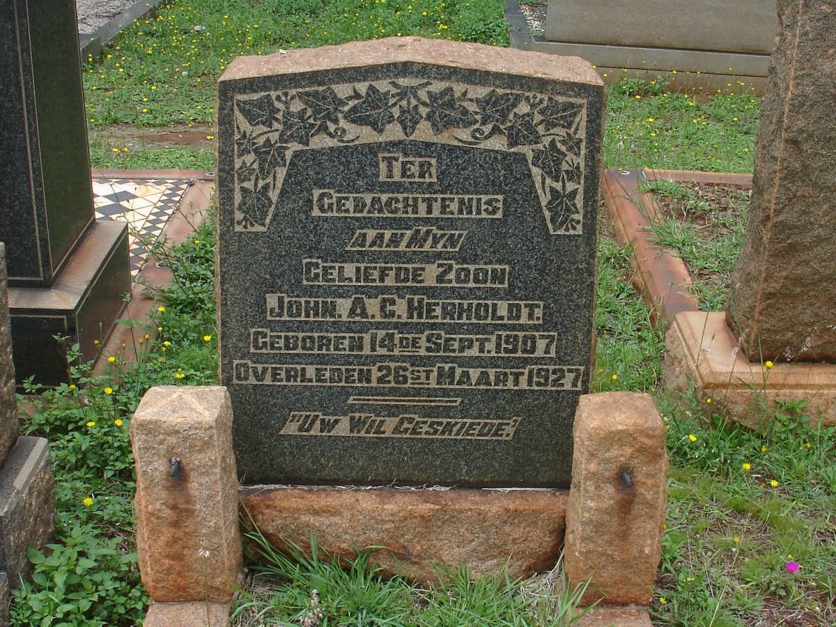 HERHOLDT John A.C. 1907-1927