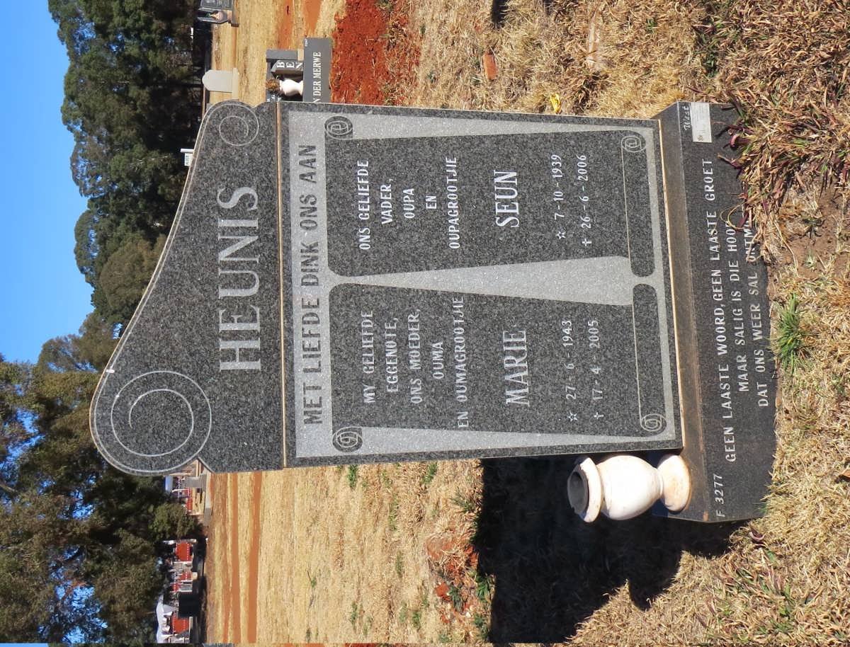 HEUNIS Seun 1939-2006 &amp; Marie 1943-2005