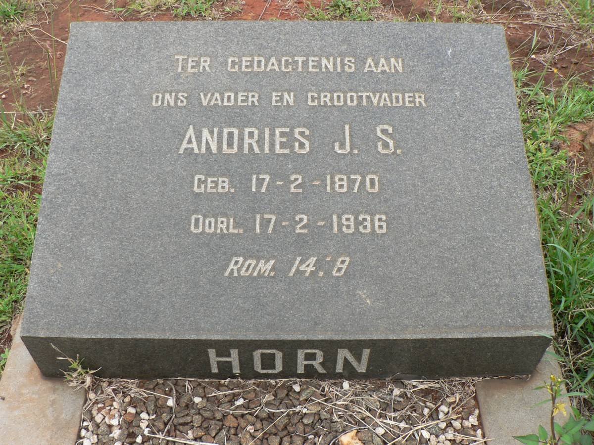 HORN Andries J.S. 1870-1936