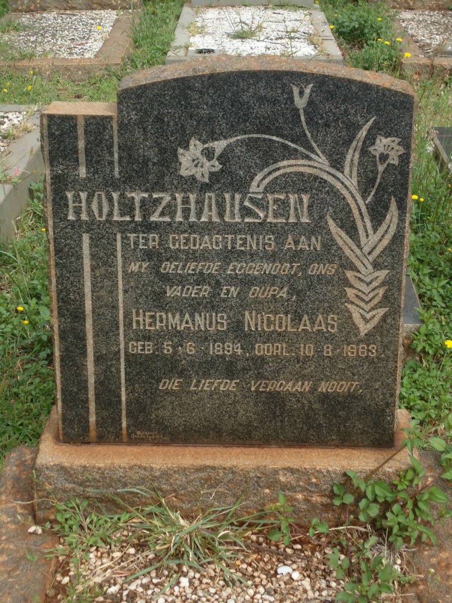 HOLTZHAUSEN Hermanus Nicolaas 1894-1963