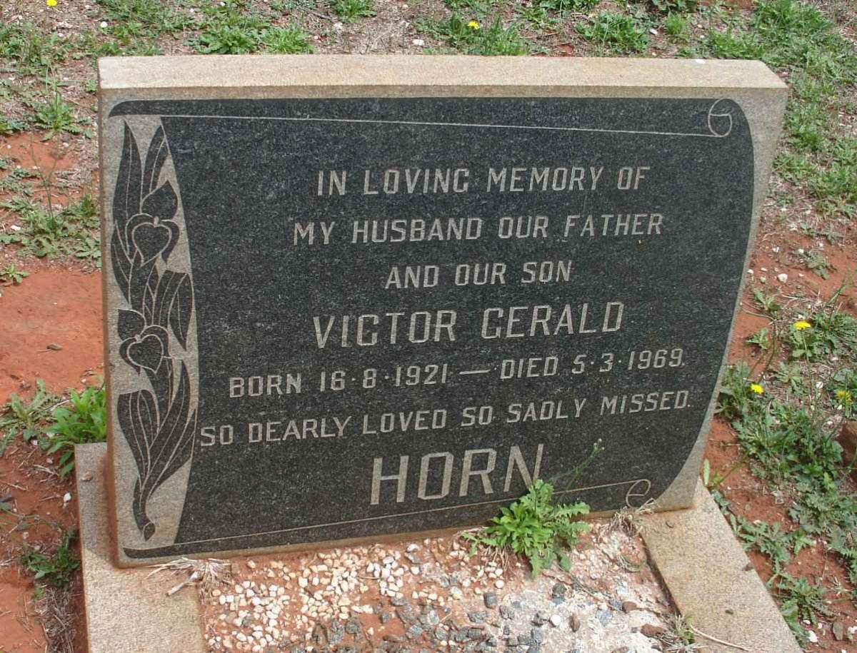 HORN Victor Gerald 1921-1969