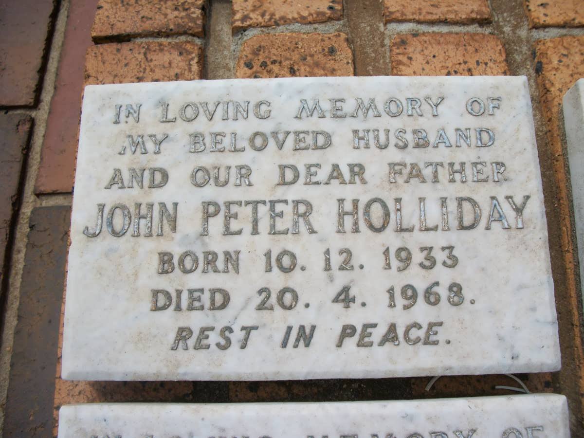 HOLIDAY John Peter 1933-1968