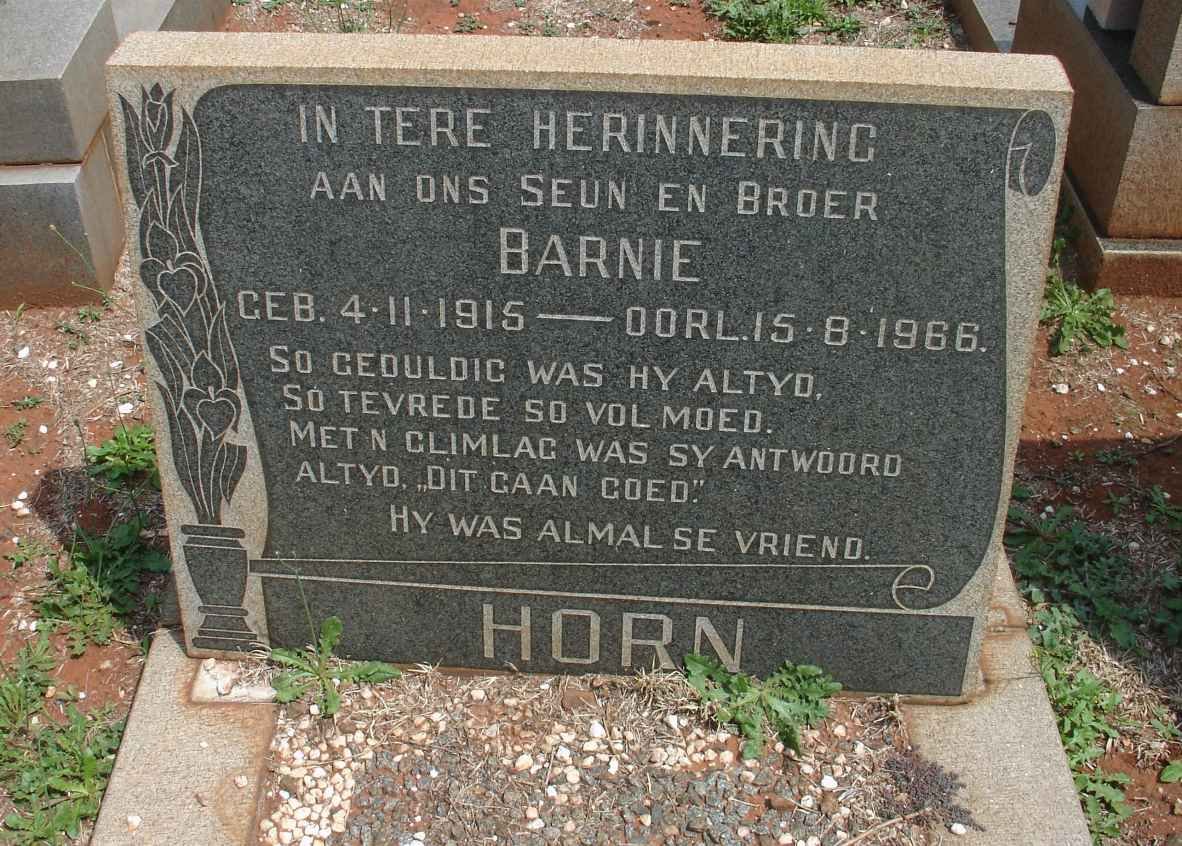 HORN Barnie 1915-1966