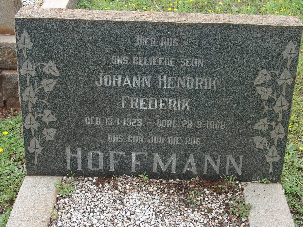 HOFFMANN Johann Hendrik Frederik 1923-1968