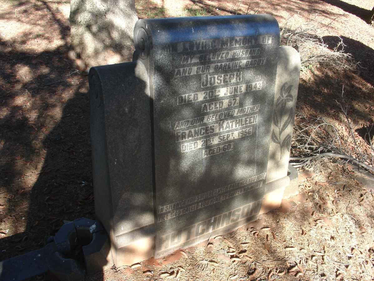 HUTCHINSON Joseph -1943 &amp; Frances Kathleen -1956