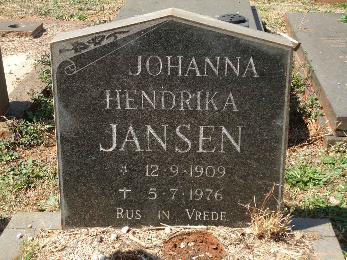 JANSEN Johanna Hendrika 1909-1976