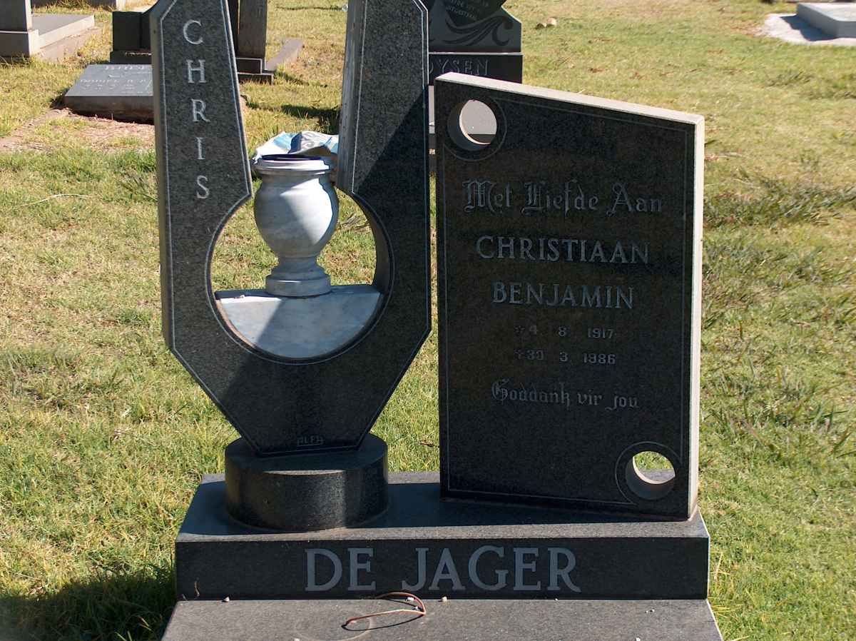 JAGER Christiaan Benjamin, de 1917-1986