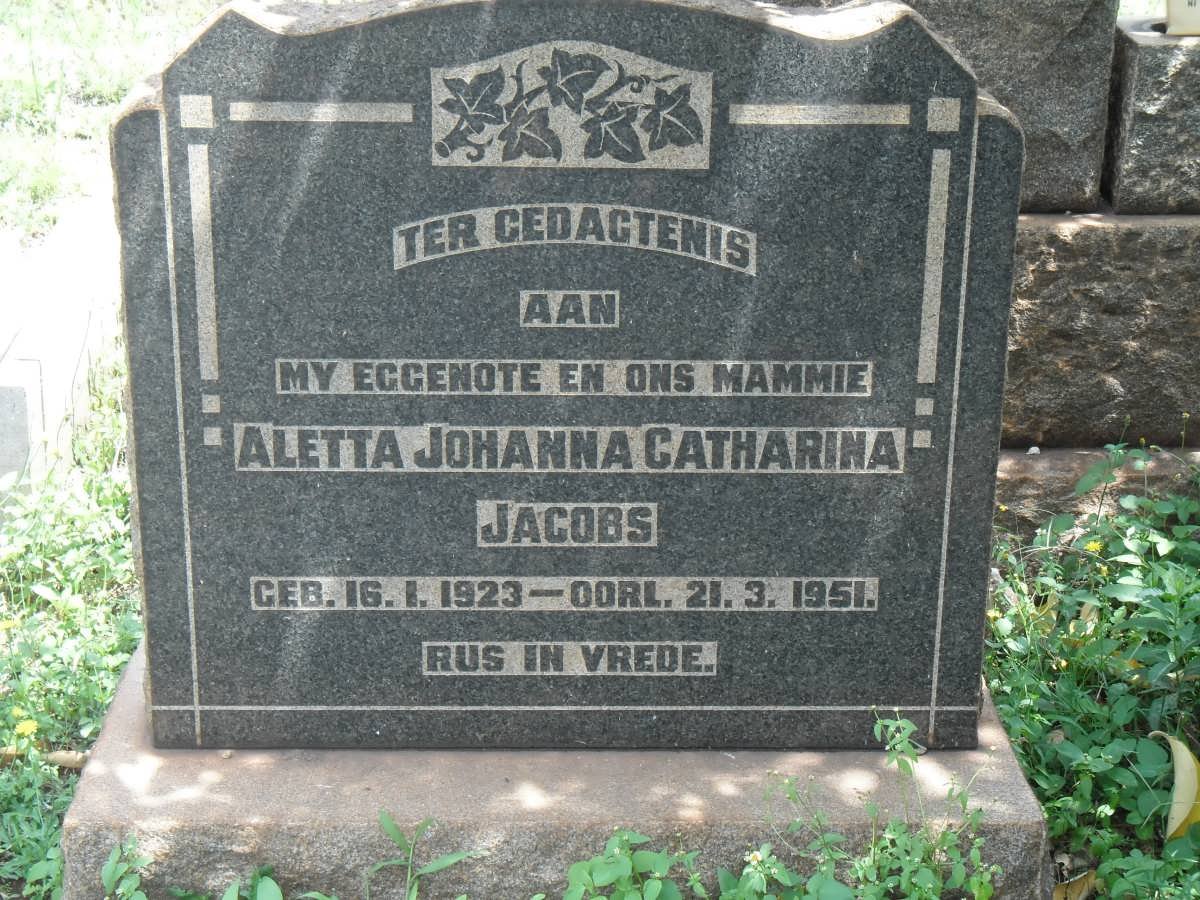 JACOBS Aletta Johanna Catharina 1923-1951