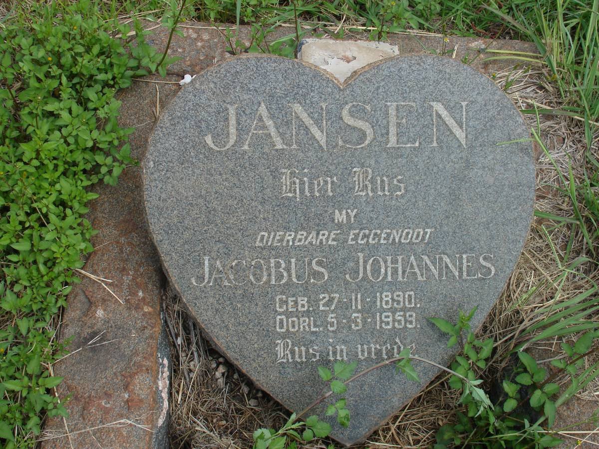 JANSEN Jacobus Johannes 1890-1959