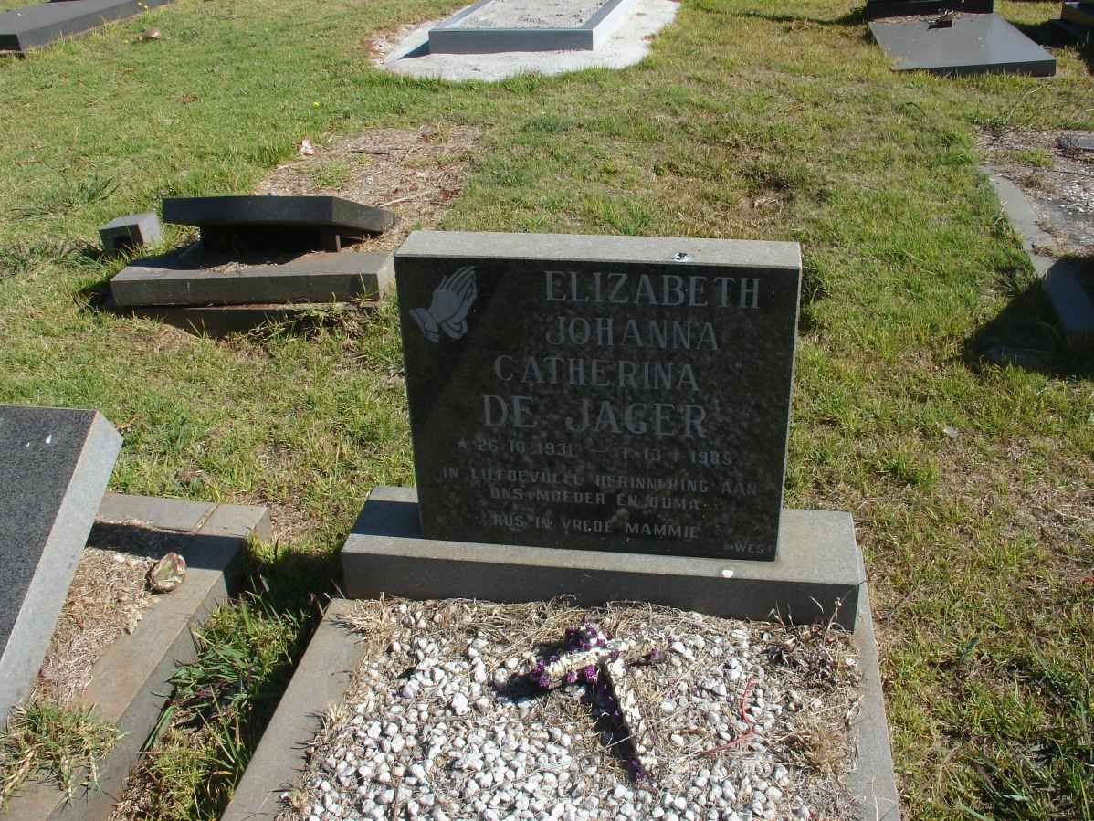 JAGER Elizabeth Johanna Catherina, de ?-1925