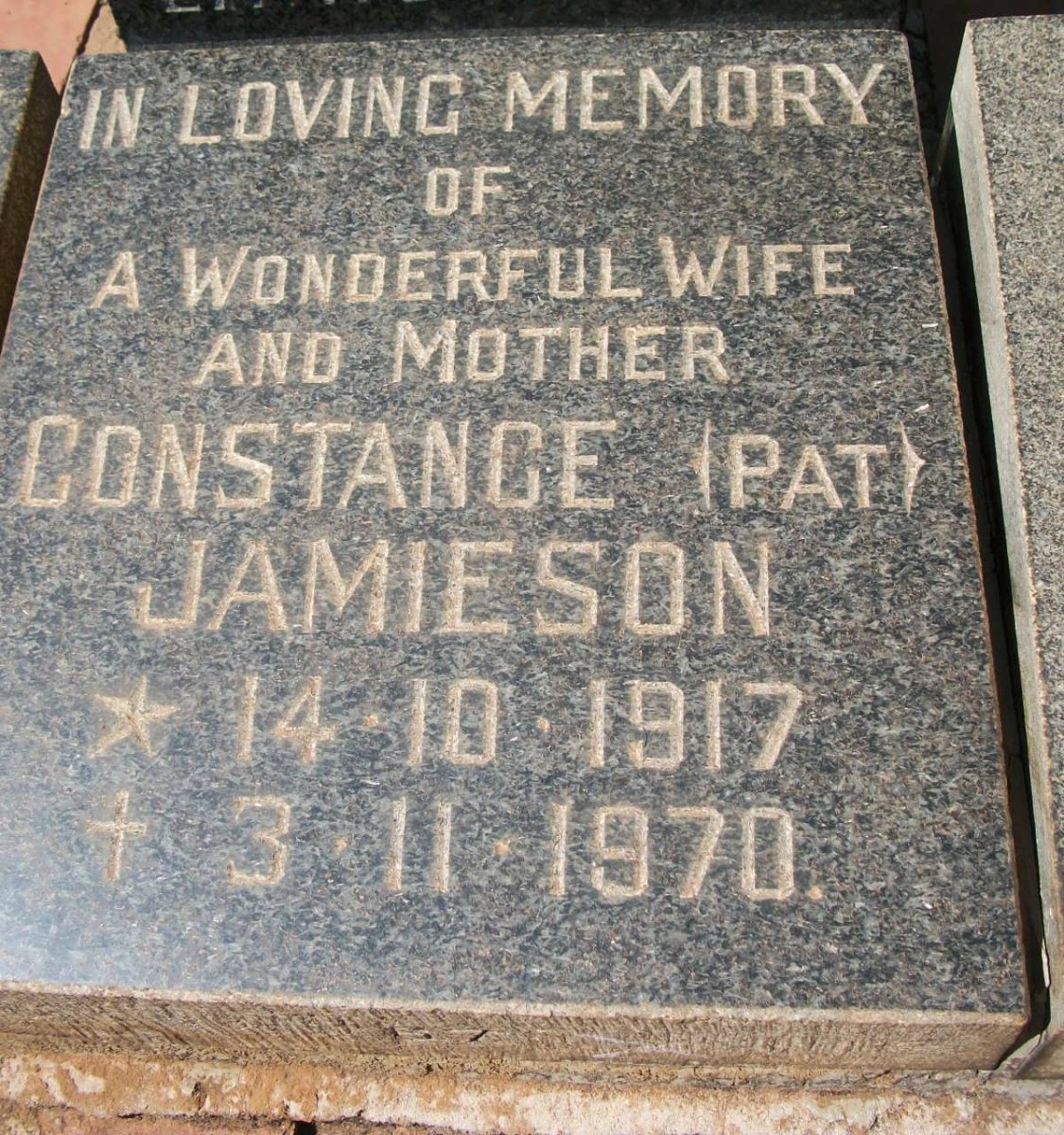 JAMIESON Constance 1917-1970