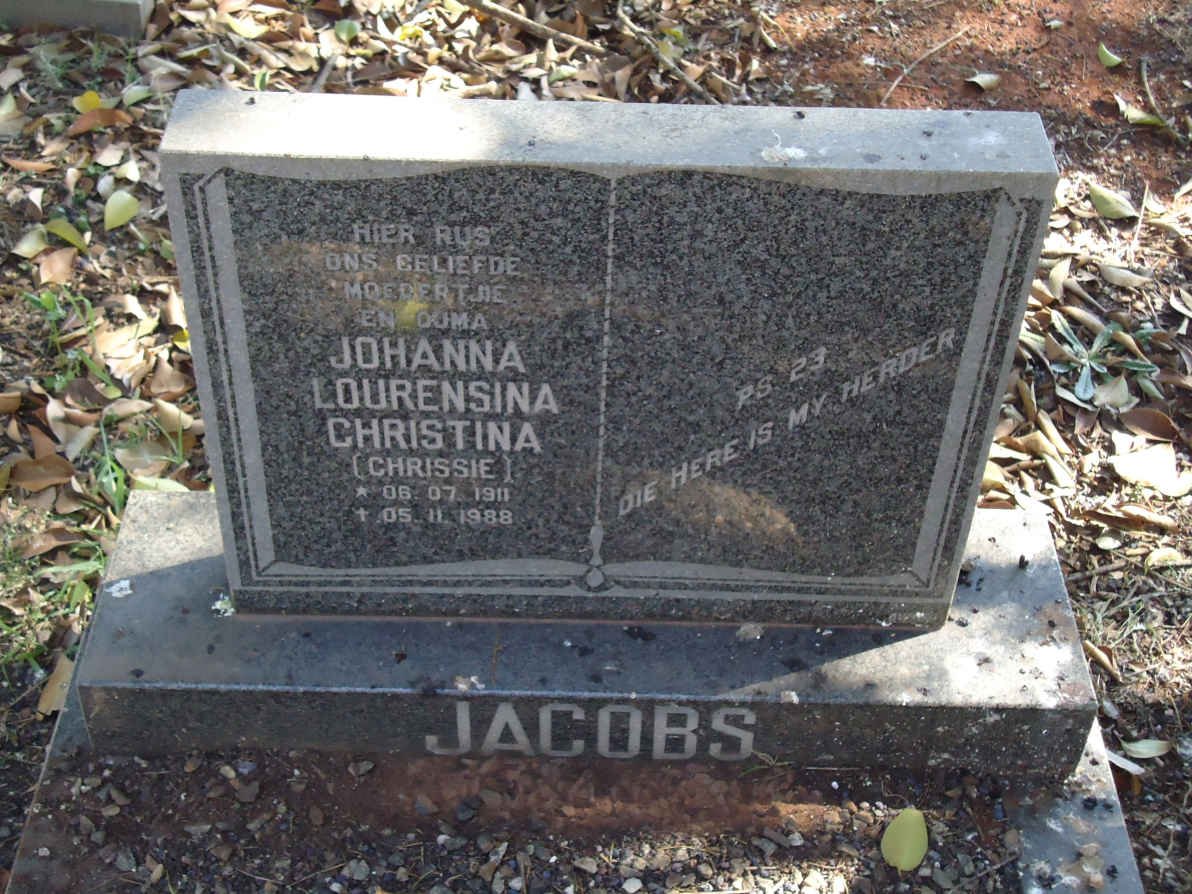 JACOBS Johanna Lourensina Christina 1911-1988