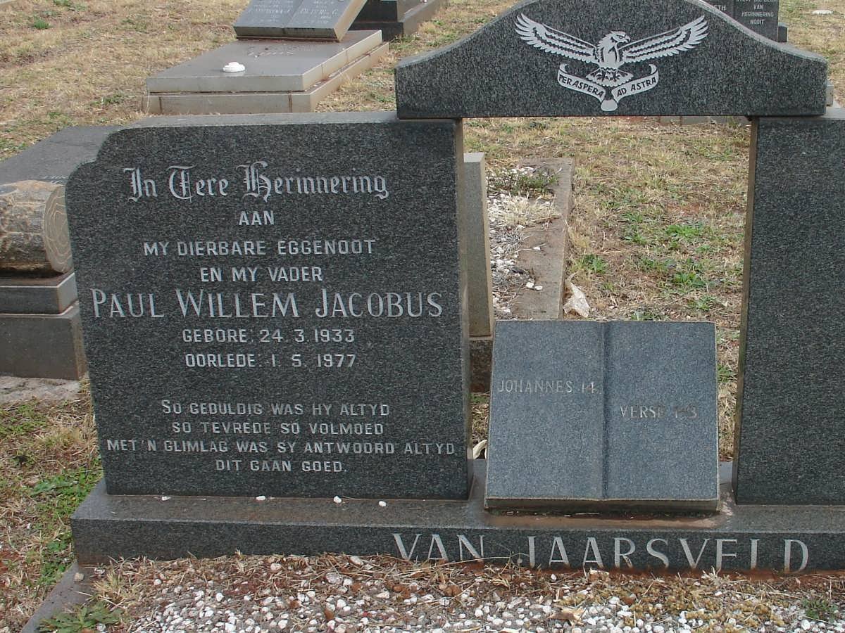 JAARSVELD Paul Willem Jacobus 1933-1977