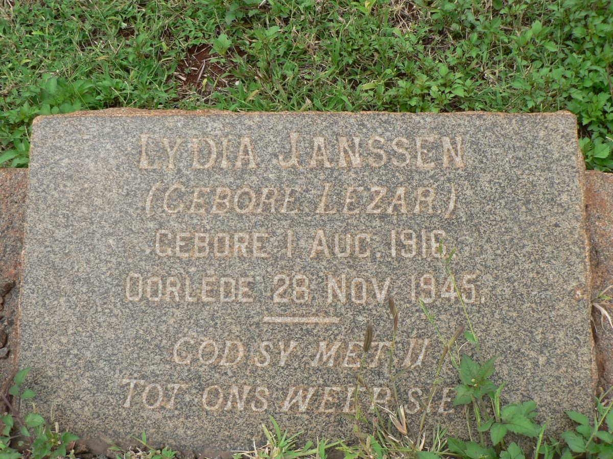 JANSSEN Lydia nee LEZAR 1916-1945