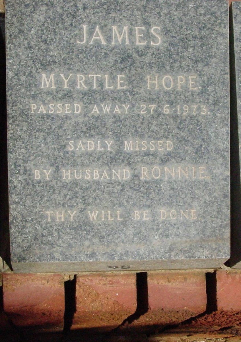 JAMES Myrtle Hope -1973