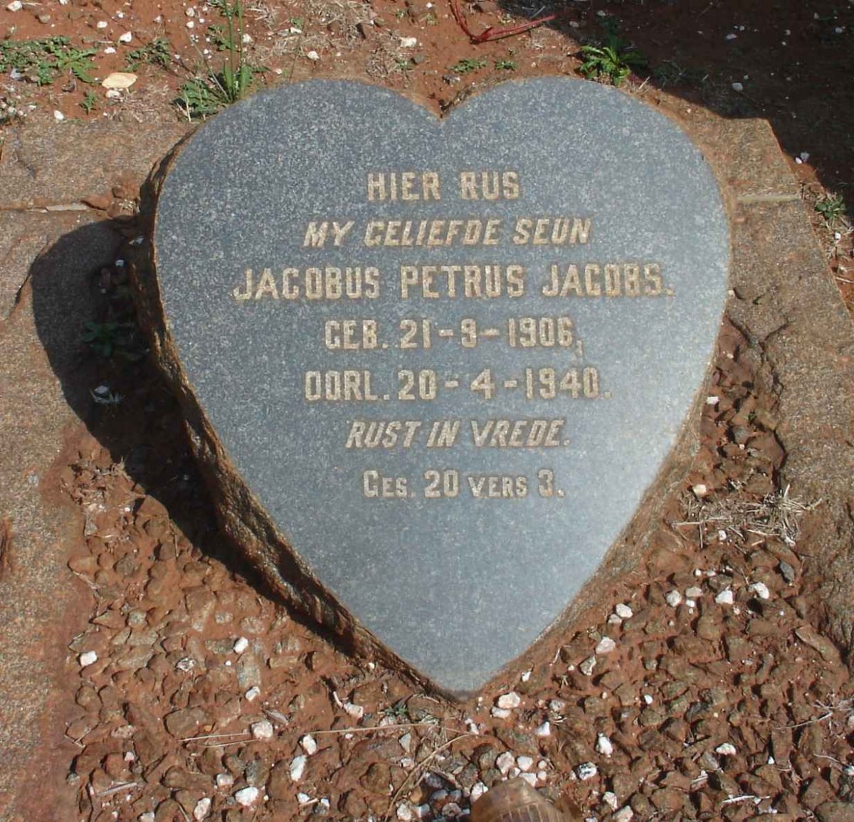 JACOBS Jacobus Petrus 1906-1940