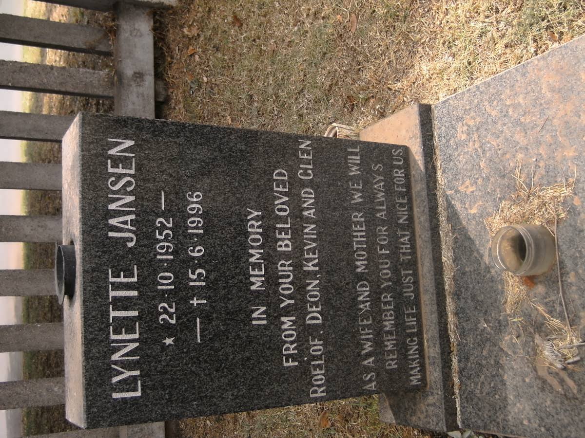 JANSEN Lynette 1952-1996