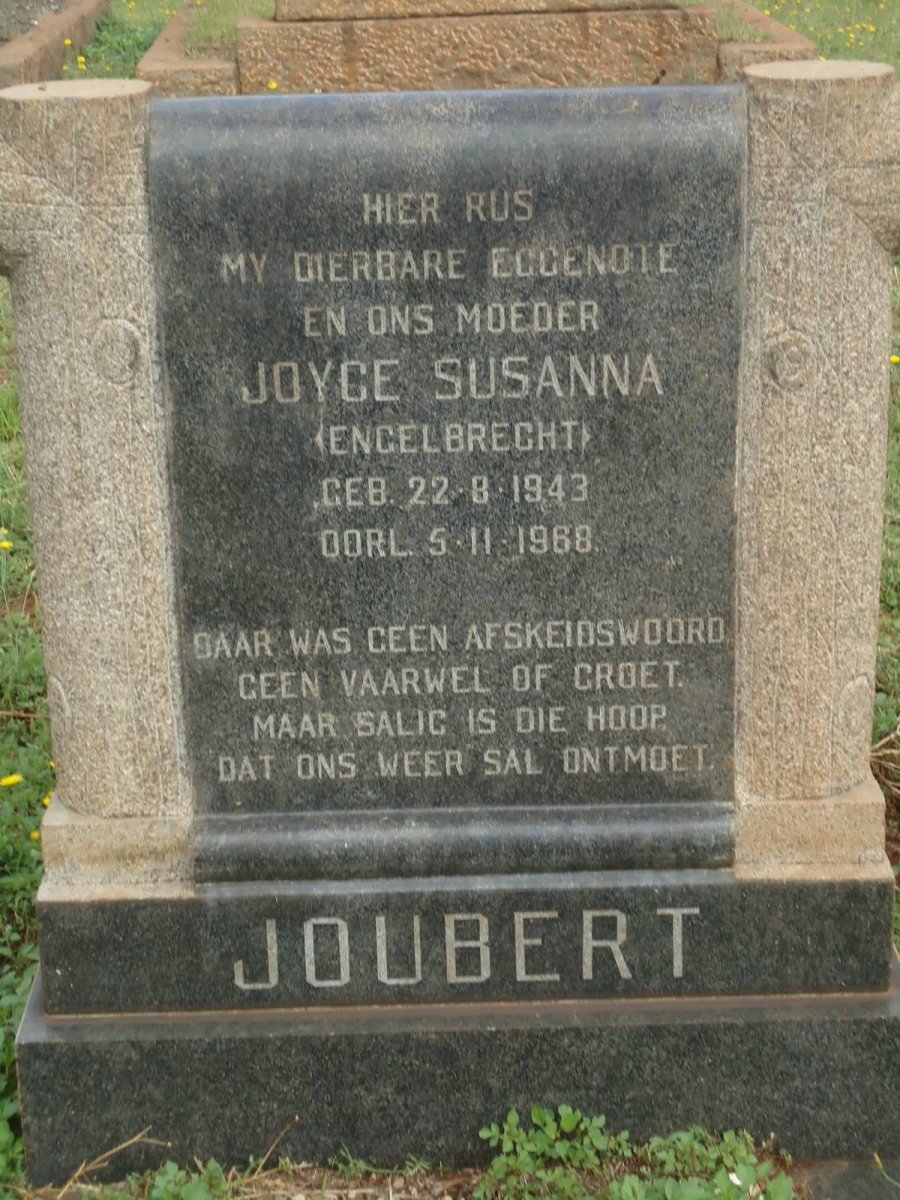 JOUBERT Joyce Susanna nee ENGELBRECHT 1943-1968