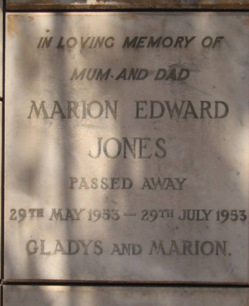 JONES Edward -1953 &amp; Marion -1953