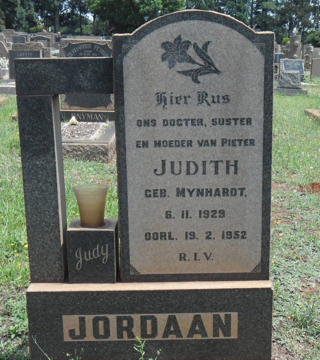 JORDAAN Judith nee MYNHARDT 1929-1952