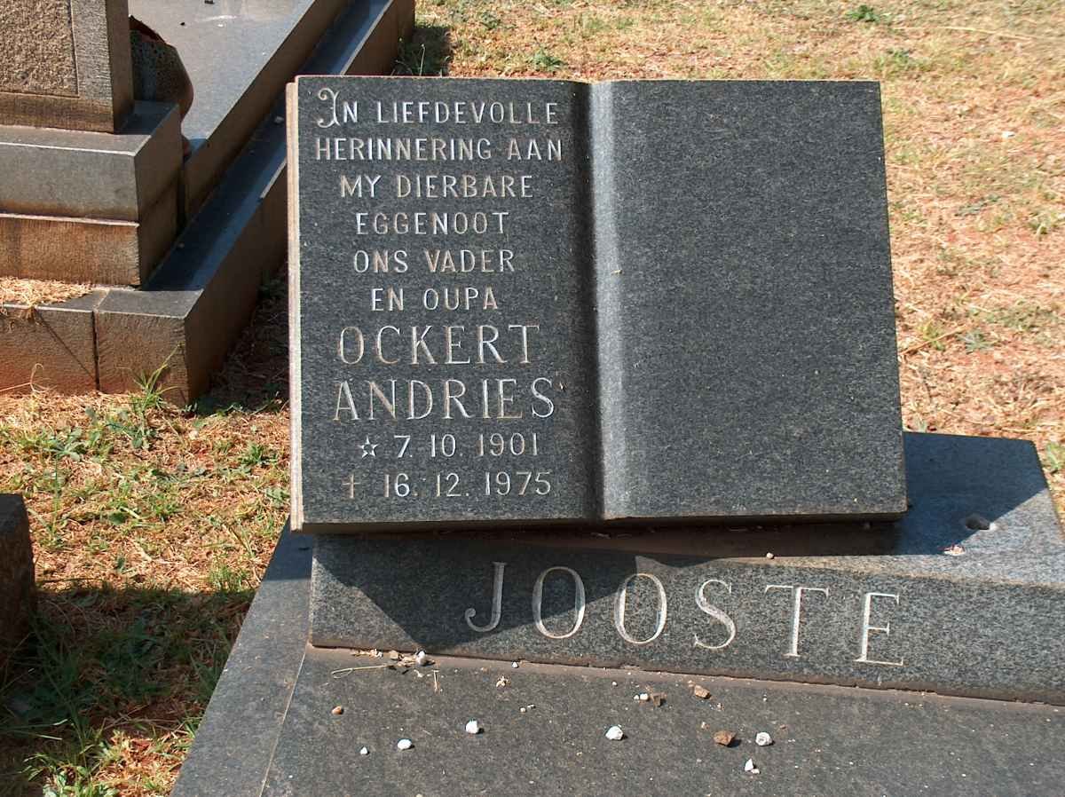 JOOSTE Ockert Andries 1901-1975