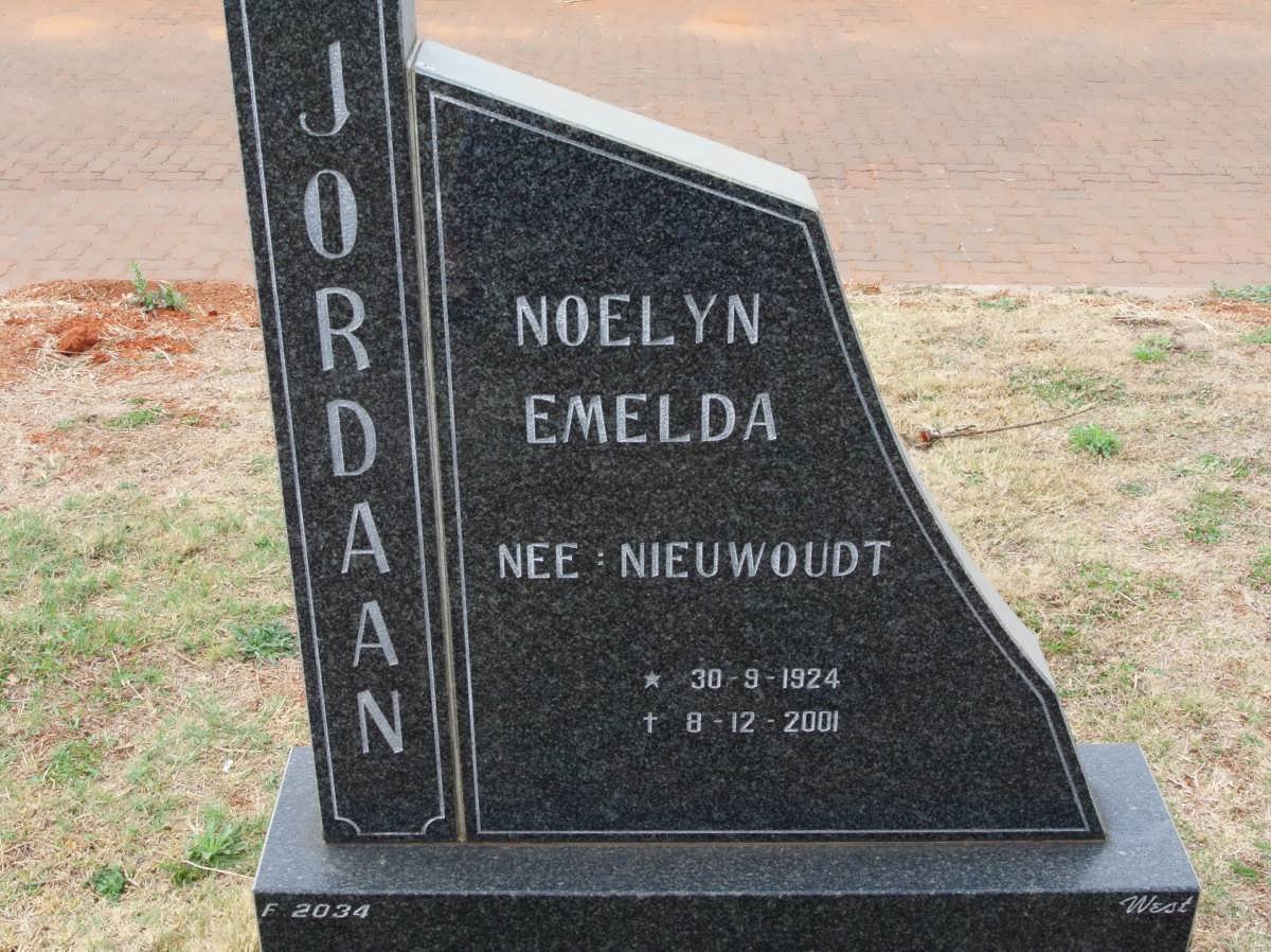 JORDAAN Noelyn Emelda nee NIEUWOUDT 1924-2001