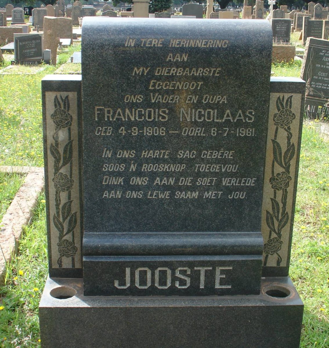 JOOSTE Francois Nicolaas 1906-1961