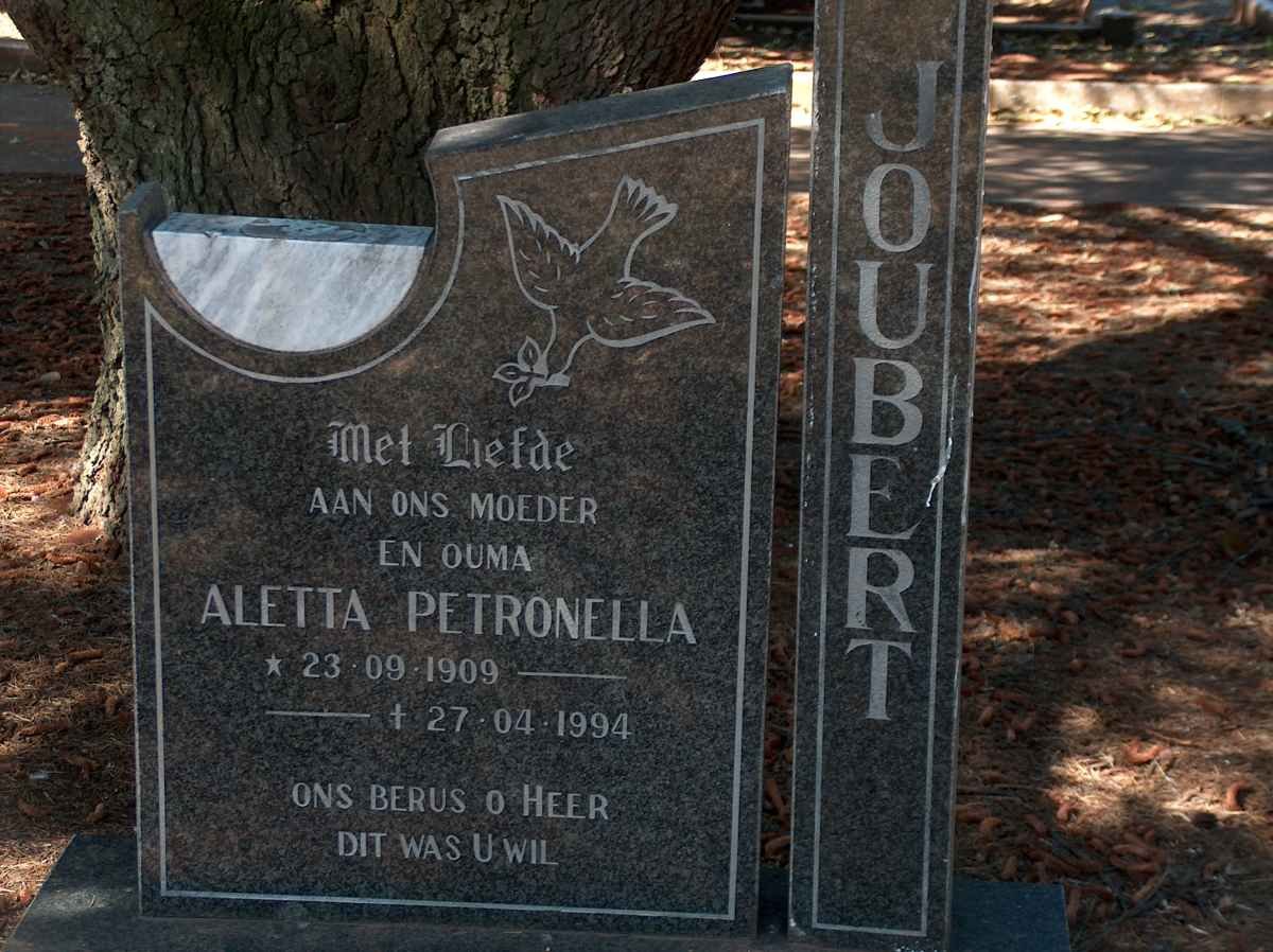 JOUBERT Aletta Petronella 1909-1994