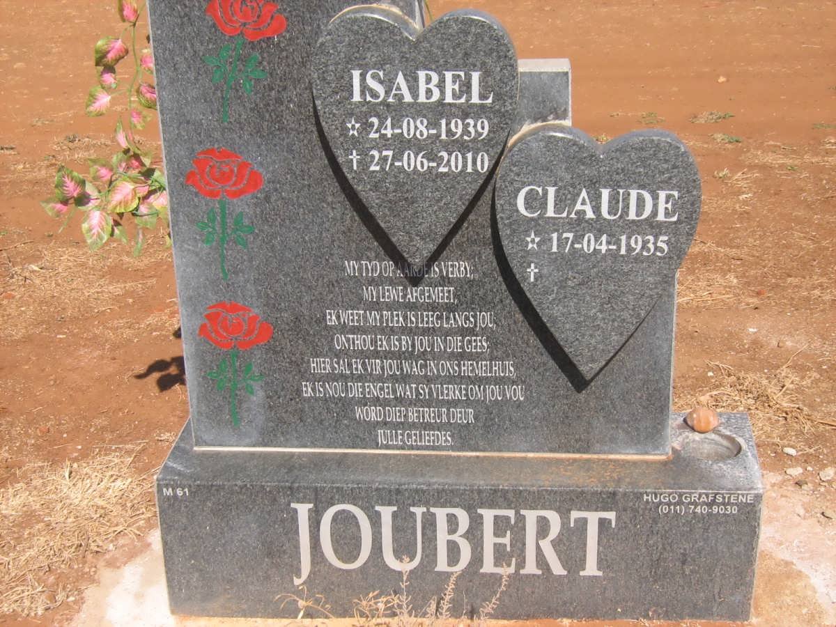 JOUBERT Claude 1935-     &amp; Isabel 1939-2010