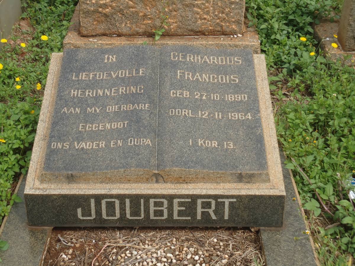 JOUBERT Gerhardus Francois 1890-1964