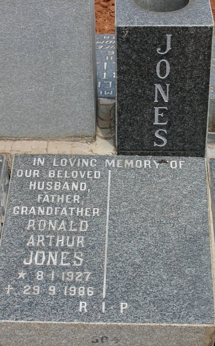 JONES Ronald Arthur 1927-1986