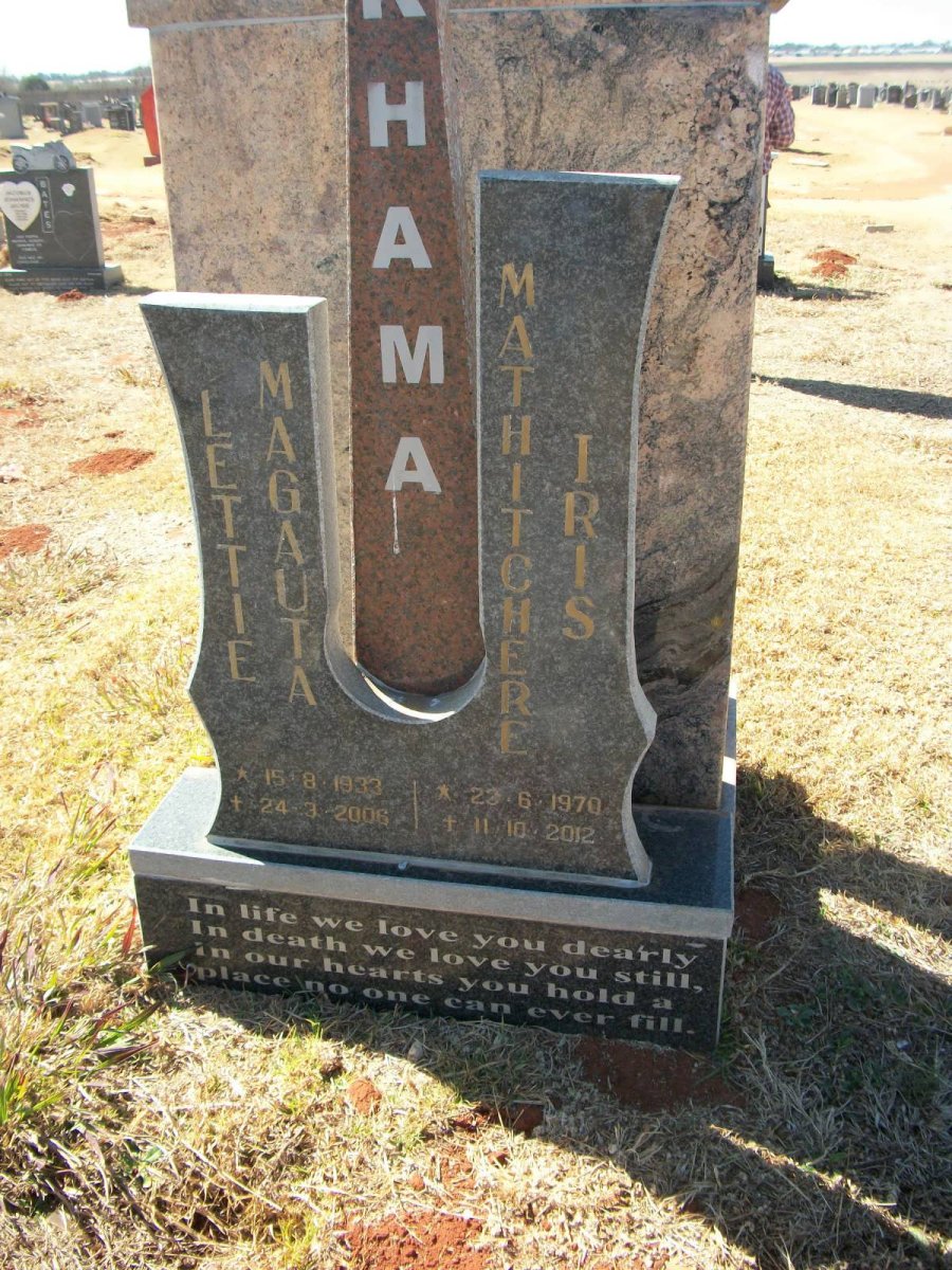 KHAMA Lettie Magauta 1933-2006 :: Mathitchere Iris 1970-2012