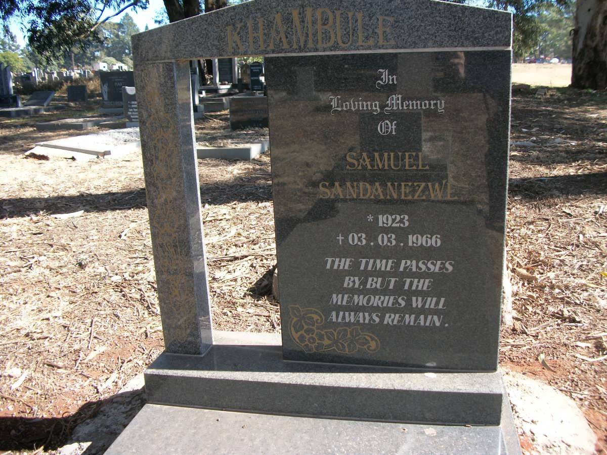 KHAMBULE Samuel Sandanezwe 1923-1966