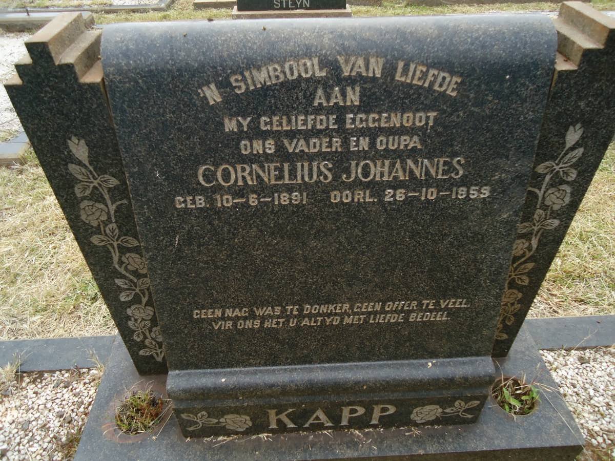 KAPP Cornelius Johannes 1891-1959